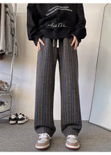 high quality stripe plaid mens trousers baggy straight fashion classic padded autumn winter casual pants male plus size m 8xl unique default style 1180