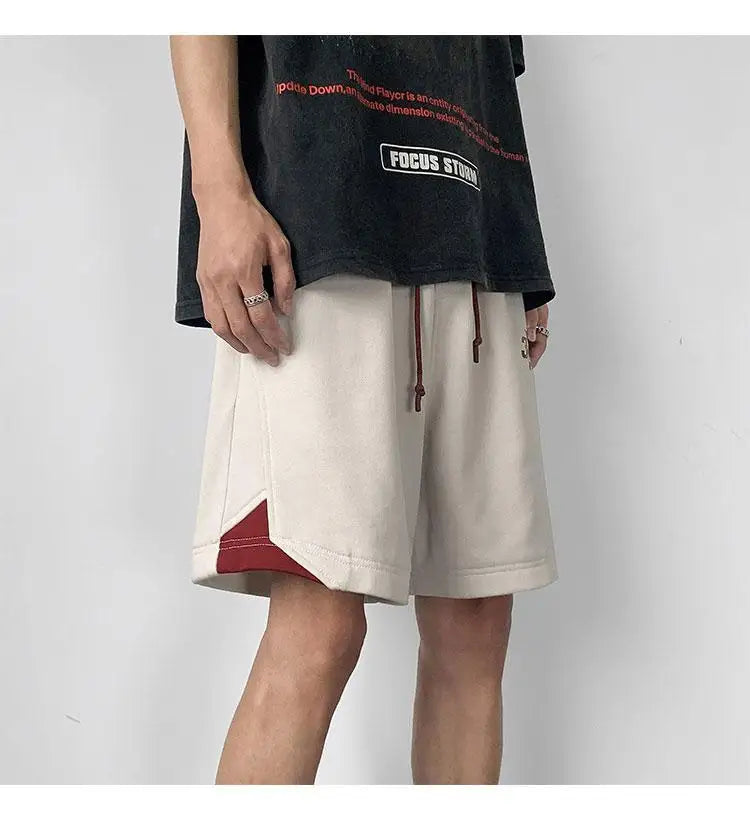 Korean fake two-piece sports basketball shorts men summer American fashion brand high street versatile couple retro sweatpants
