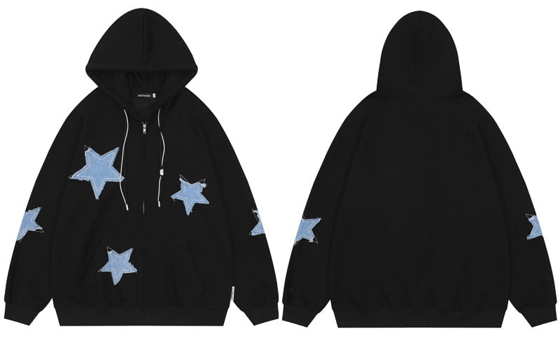 "Purple Star" Graphic Unisex Streetwear Vintage Women Men Y2K Hoodie