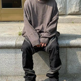 grunge oversized flame jumper built for warmth and edge, essential for winter street style, men’s streetwear clothing piece f