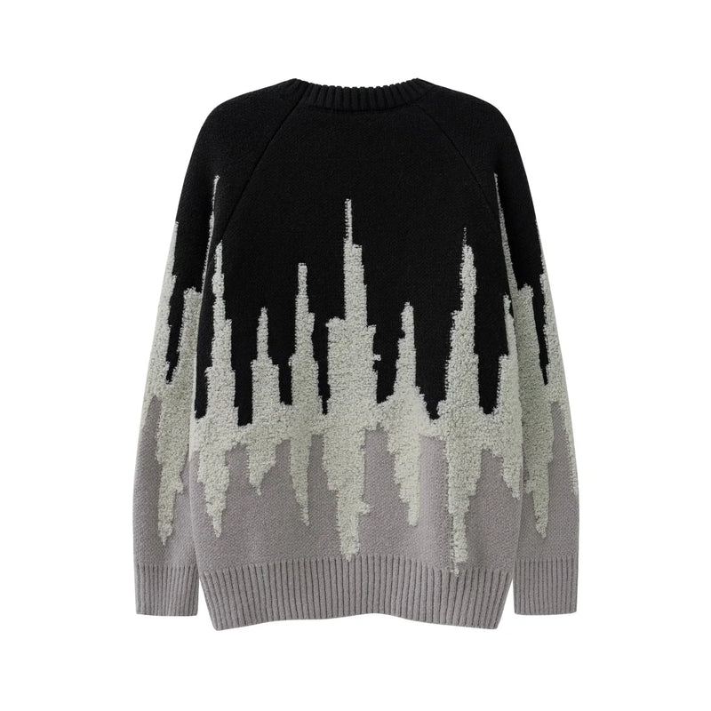 fashion pattern knitted sweater mens casual drop shoulder pollover unisex harajuku y2k streetwear loose knit sweaters jumpers - vintage look oversized hoodie, Y2K grunge street style, gothic aesthetic hoodie for winter