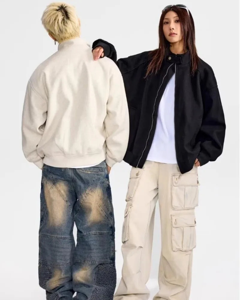 Autumn New Stand Collar Sports Jacket Mens Korean Couple College High