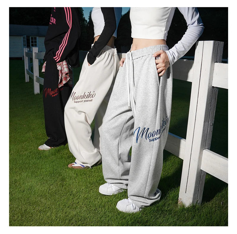 american fashion letter hip hop wide leg pants mens y2k streetwear baggy straight pantalones hombre new gym sports trousers unique default style 520