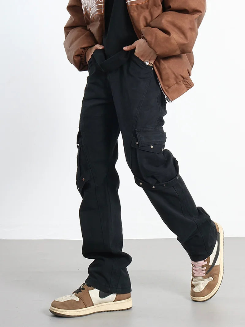 hip hip pants mens cargo harem pant streetwear side pockets harajuku joggers unisex baggy hosen loose straight cotton trousers sporty tapered joggers