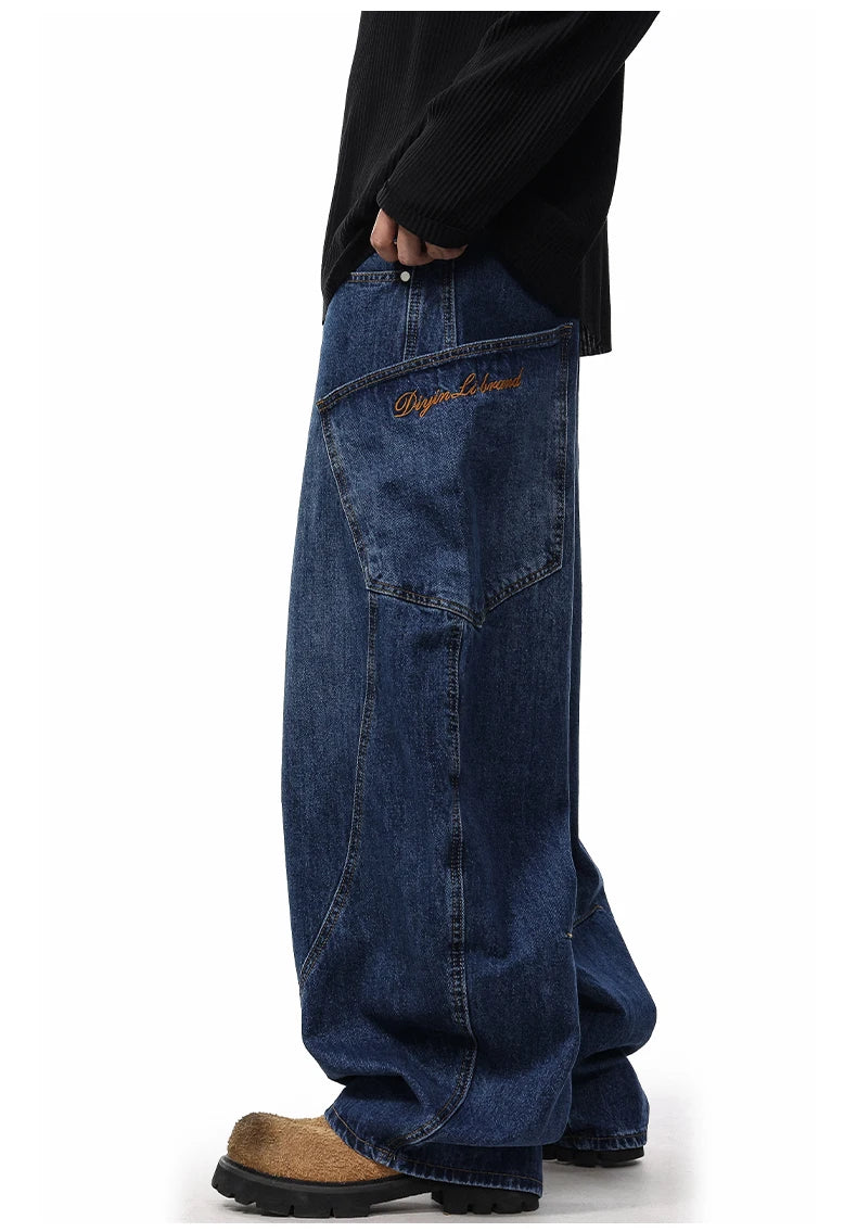 men women streetwear fashion vintage loose casual wide leg denim cargo baggy jeans pants cityboy harem trousers unique cargo style 1395
