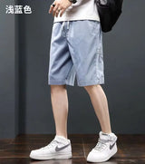 casual denim shorts mens 2024 summer trend ins pop japanese gothic hip hop loose casual cargo five quarter pants korean fashion unique cargo style 1403