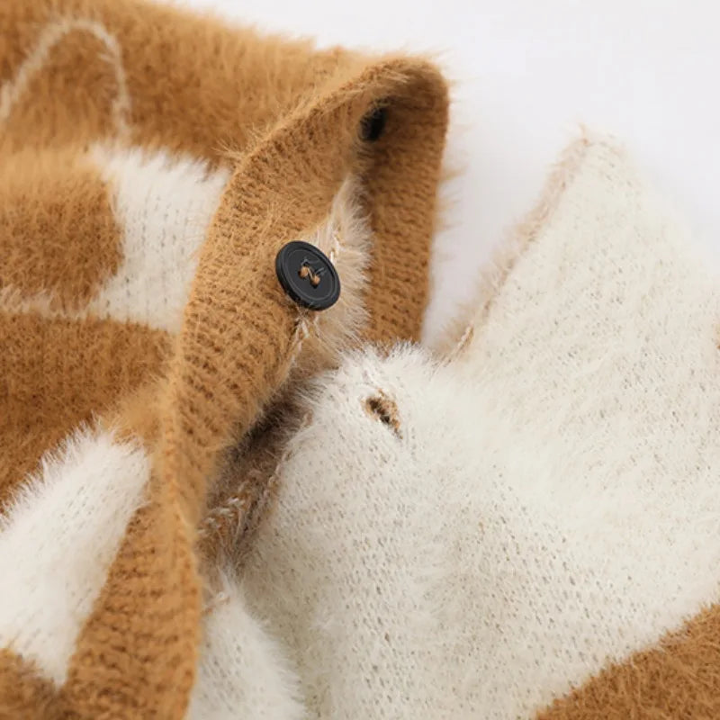 fashion striped sweaters women casual botton open sleeves butterfly knitted streetwear y2k warm furry o neck pullover knitwear - bold artwork streetwear hoodie, 2025 streetwear drop, oversized streetwear hoodie