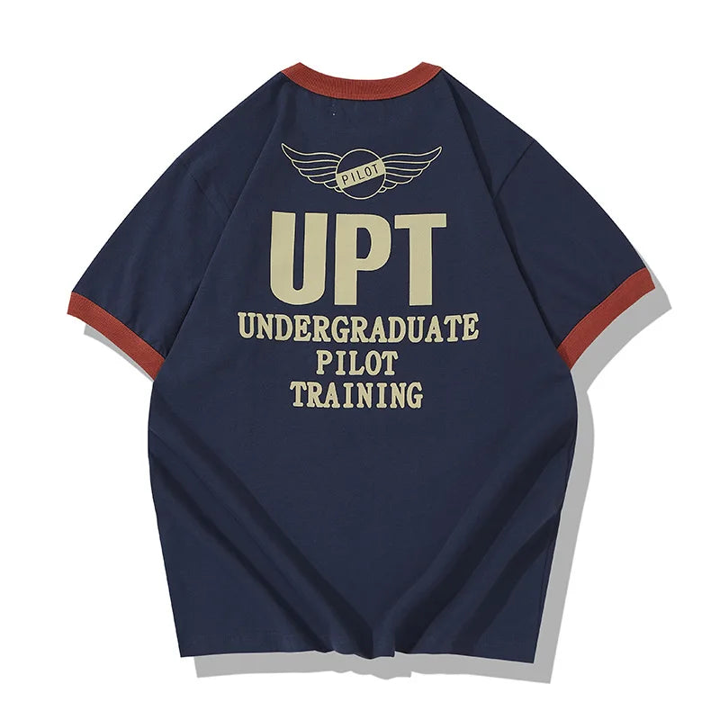 Cyberpunk Oversized shirt – Summer Mens Short Sleeved 230G New Retro Letter Print Casual