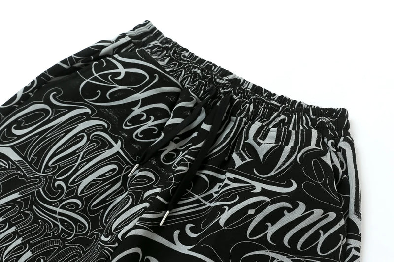 2 pieces sets mens fashion harajuku printed single breasted shirts and drawstring capris short pants joggers new streetwear sets unique joggers style 4450