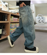 mens american streetwear fashion loose casual hip hop vintage denim baggy jeans pants man wide leg trousers y2k jeans men unique jeans style 2312