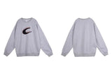 Autumn Winter Personalized Korean Maillard Crescent Moon Contrast Printed Sweatshirts Men Women Y2K Casual Retro Jacket Tops