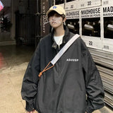 Mens Coat Spring And Autumn Stand Up Collar Half Zipper Oversize High