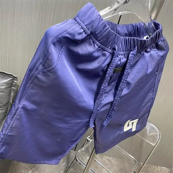 Men's Sports Shorts Summer Korean Graphic Sweatpants High Street Fashion Green Shorts High Quality Beach Quick Drying Shorts New