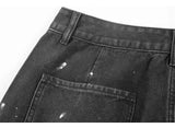 ripped holes patchwork denim jeans shorts mens high street straight short jeans hip hop streetwear casual short joggers pants unique joggers style 747