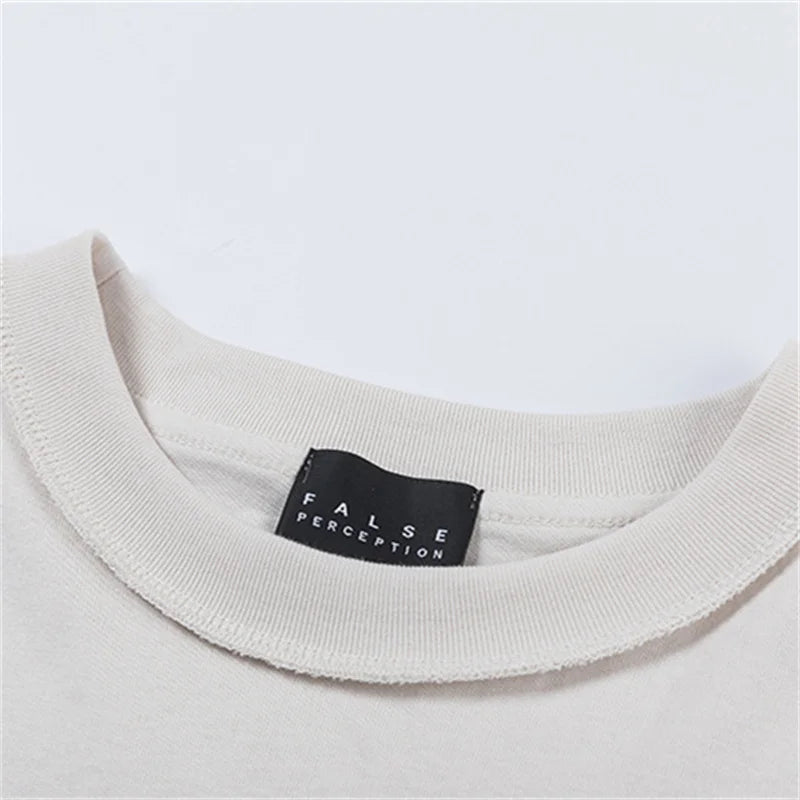 Anime Vintage t-shirt – False Letter Print Washed Distressed Faded Vintage Standard