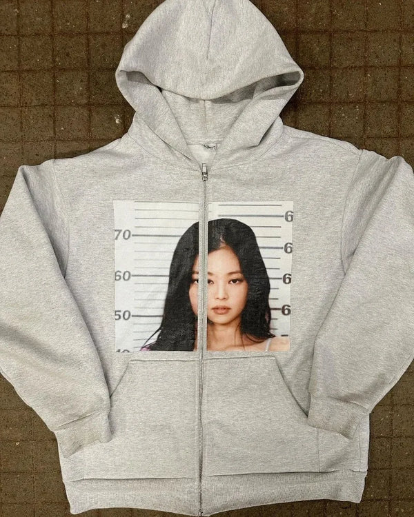 Y2K Summer Retro Nostalgic Casual Zipper Hoodie Men Harajuku High Stre