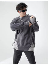 minimalist knit jumper, daily wear essential, trendy urban fashion top for men, layered streetwear look