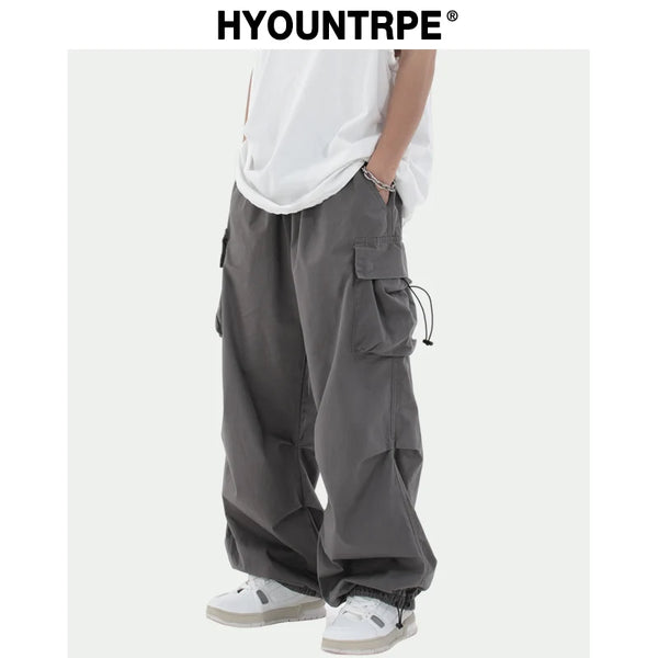 hip hop loose fit elastic waist pants fashion side pocket pants streetwear mens new spring summer casual baggy pants joggers casual joggers