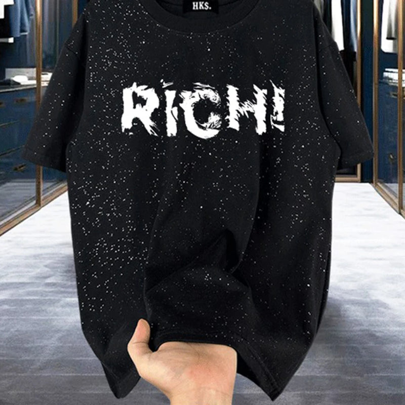 Trapwear Aesthetic piece – Mens T Shirt Shining Starry Sky Casual Interesting Printed T