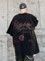 Gothic Tribal flames – Gothic Rose Graphic Tee Shirts Hombre Fashion Cotton
