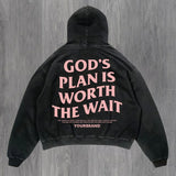 Gothic Oversized Tee – Pink Grunge Oversized Sweatshirt Zip Up Hoodie Letter Printi – Streetwear Fashion for Men & Women