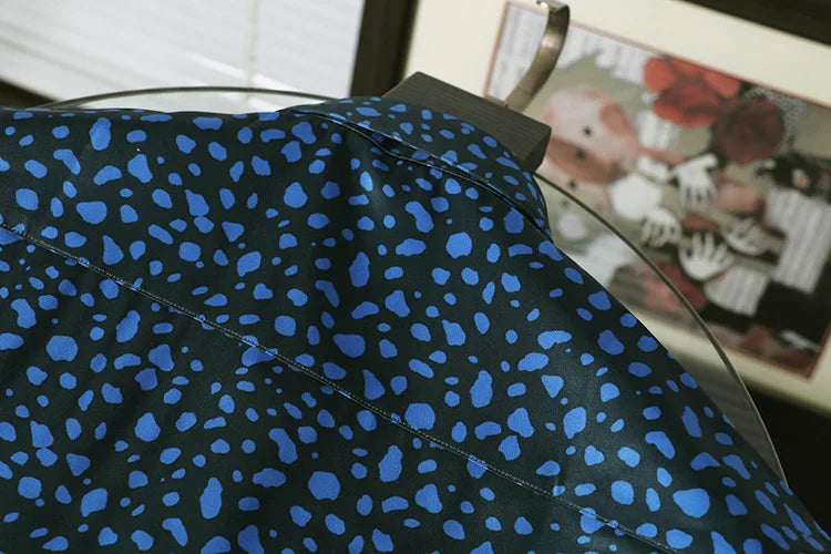 New 2021 Men 3D luxurious Wave point Polka dots Print Fashion Silk Casual Shirts Shirt high Pocket Long-sleeves S 2XL #A160