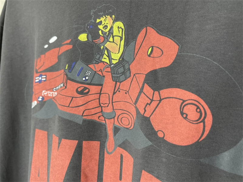 gothic vintage t-shirt featuring new vintage summer anime motorcycle printing retro high street cotton t shirt tops
