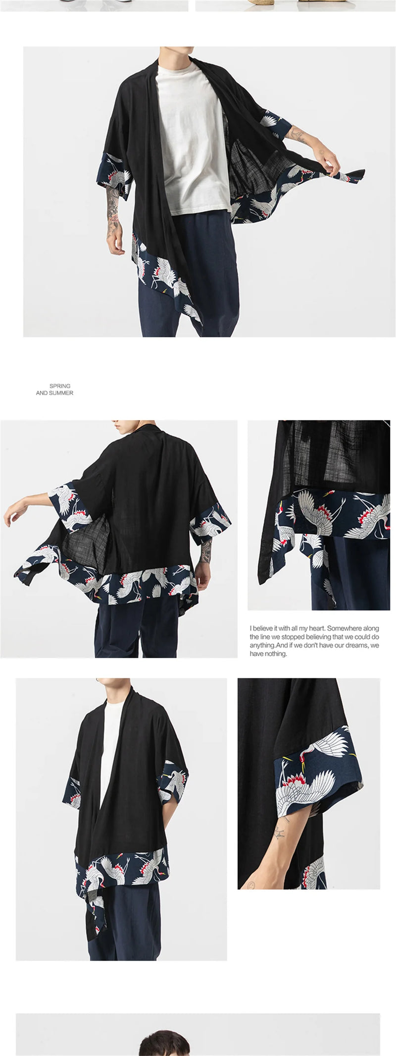 Japanese Kimono Cardigan Men Summer New Haori Samurai Kimonos Karate Streetwear Shirt Kimono Japones Mens Haori Yukata