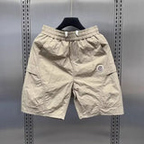 Retro Cargo Shorts Men's Japan fashion Fashion Brand Loose Straight INS casual Short quick-dry  2024 Men's Summer Sports Shorts