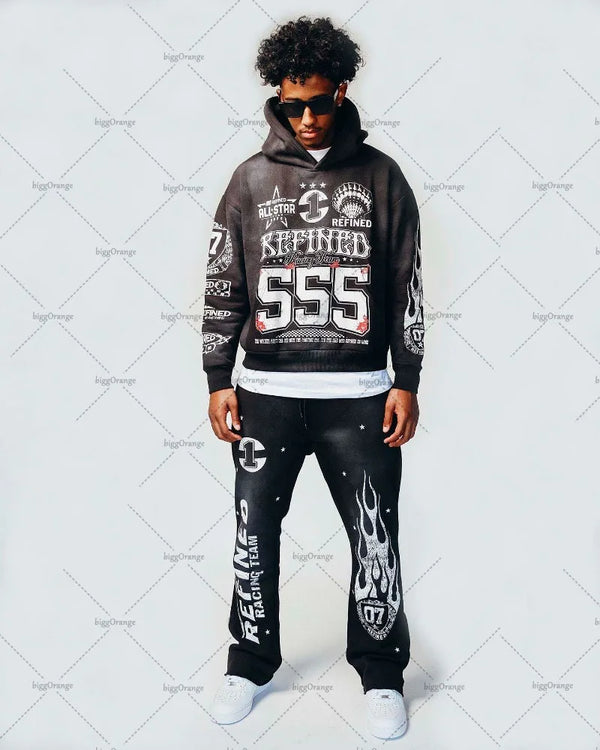 Y2K High Street Clothing Oversized Pullover Sweatshirt Mens 2023 Sprin