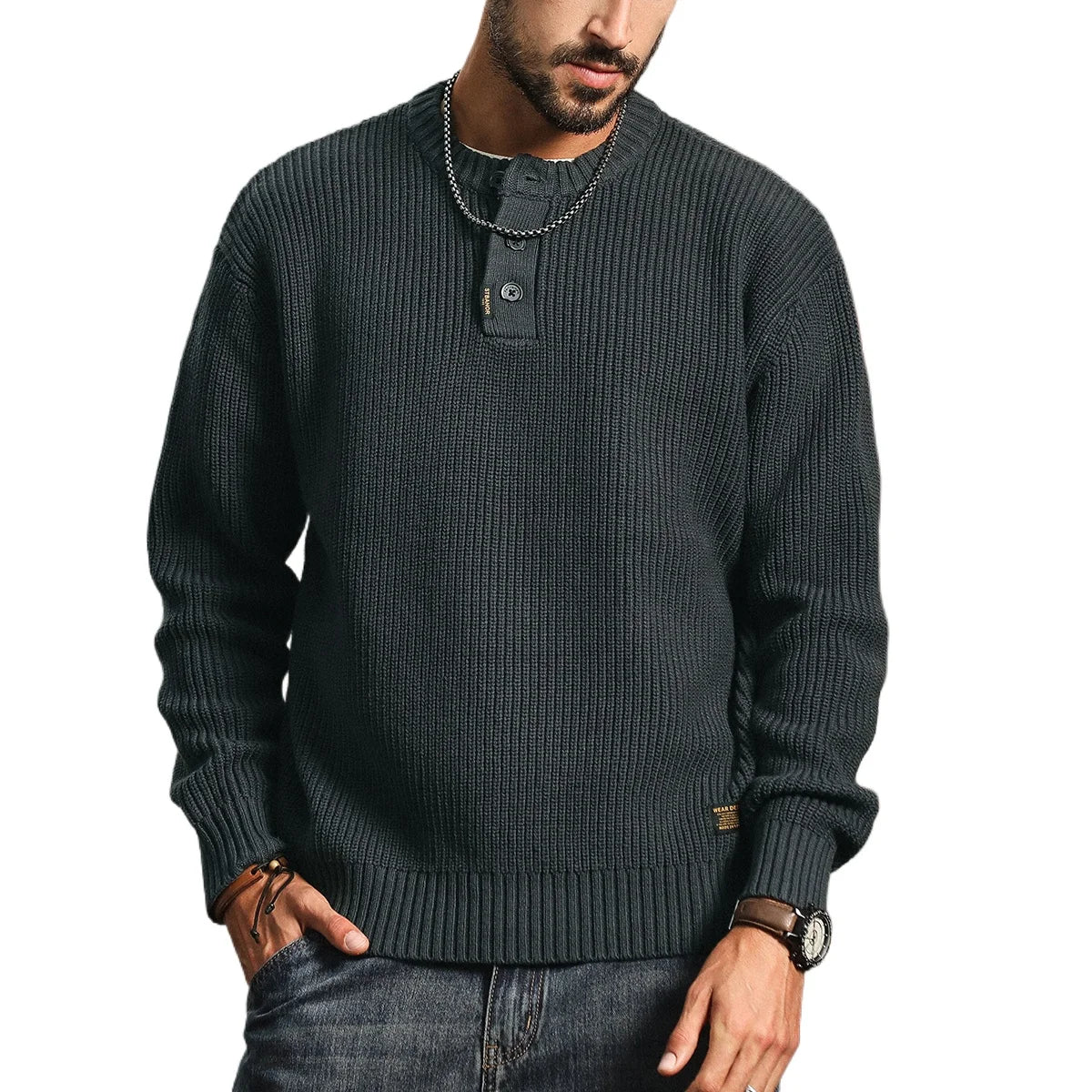 bold fire sweater, layered fit piece, aesthetic soft knit grunge sweater for cozy streetwear