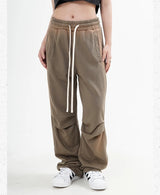 fashion washed distressed pants elastic waist drawstring men women hip hop casual sportwear pants unisex y2k streetwear joggers unique joggers style 570