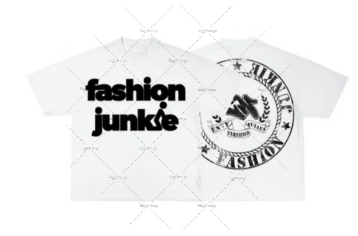 Vaporwave Chrome logo – Y2K Streetwear Gothic Straw Letters Oversized Printed T Shir