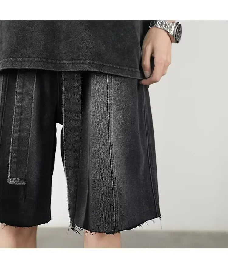Mens Loose Baggy Denim Short Men Jeans Fashion Streetwear Hip Hop  Male Classic