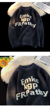 grunge oversized knit streetwear piece for layered look and winter street fits, ideal for men’s fashion and seasonal streetwe