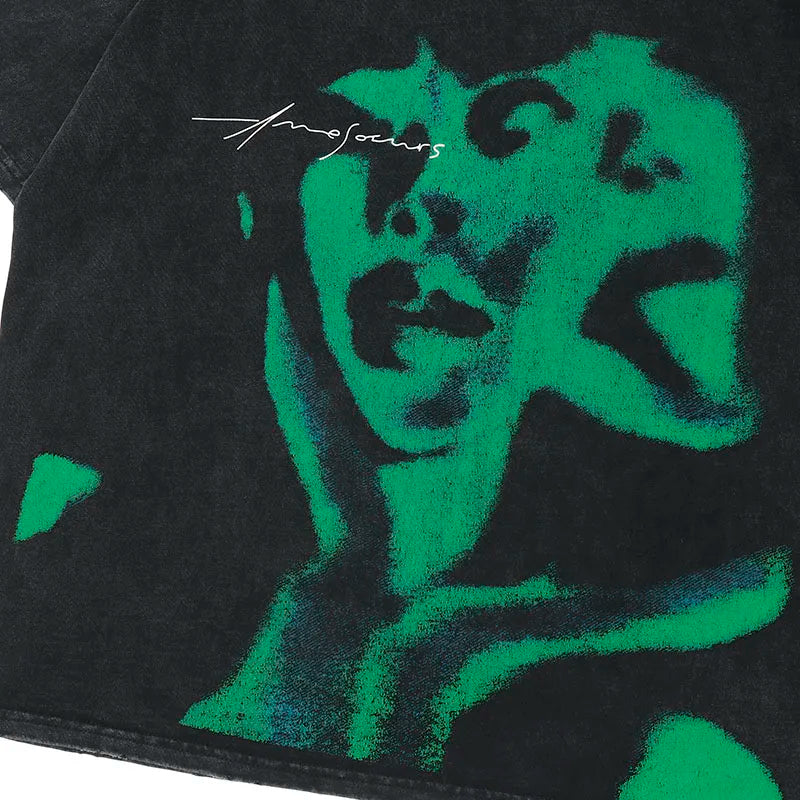 Sadcore Streetwear top – Vintage Punk Men Oversize Tshirt Streetwear Hiphop Abstract