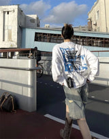 sssaint Louis Vintage Dirty Worn Distressed Cross Print High-Street Graffiti Long Sleeve T Shirt Pullover Summer
