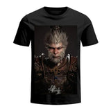 Vaporwave Oversized shirt – Black Myth Wukong Printed Oversized Short Sleeved Top Men Y2