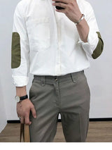 2023 Spring And Autumn New Casual Shirt Men's Splicing Retro Loose Long-sleeved Shirt Boutique Clothing Simple Style