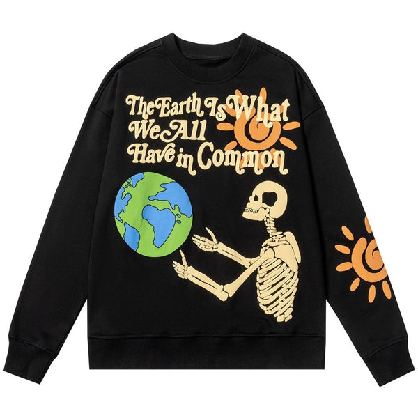 "The Earth" Unisex Men Women Streetwear Graphic Sweatshirt Daulet Apparel