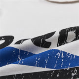 Anime Vintage t-shirt – False Letter Print Washed Distressed Faded Vintage Standard