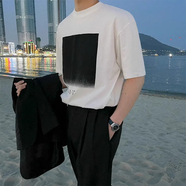 Sadcore Crying angel – Korean Round Neck Short Sleeve T Shirt Mens Summer Tide Bran