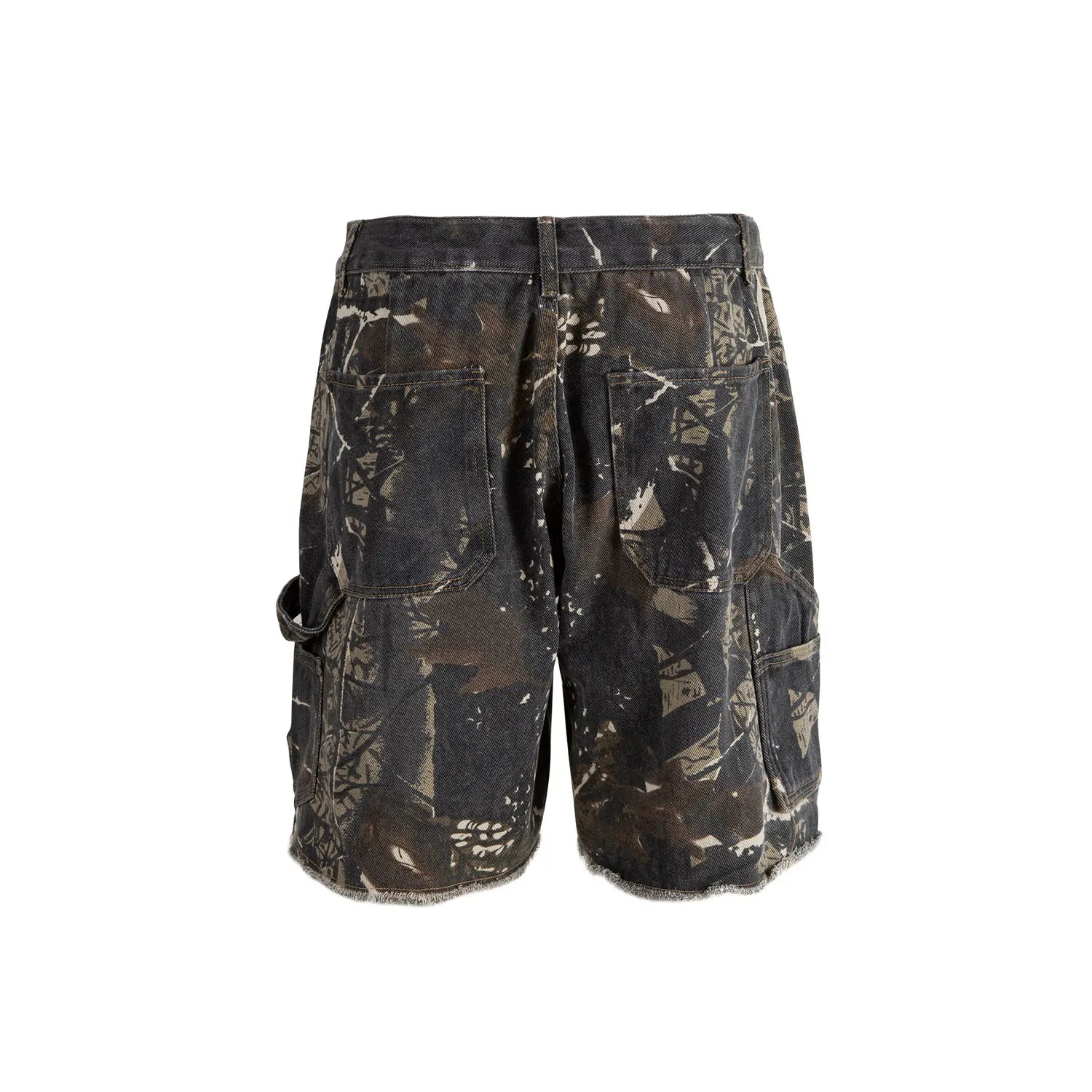 full branches trees camouflage cargo shorts for men and women straight patchwork baggy summer knee length pants oversized military streetwear pants