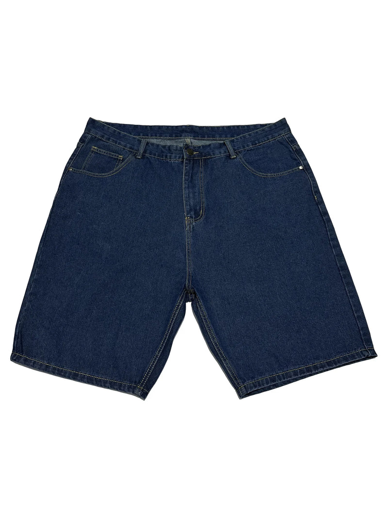 mens plus size denim jeans shorts casual high street straight jeans hip hop streetwear basic short joggers pants men clothing unique joggers style 4094