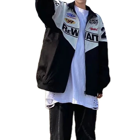 hip hop streetwear racing jacket coat men letter embroidery harajuku cotton casual spring outwear nan fashion photo stylish o - variant style 538ca5 for streetwear fashion