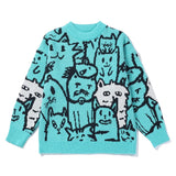 grunge oversized flame jumper built for warmth and edge, essential for winter street style, men’s streetwear clothing piece f