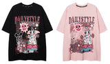 Sadcore Oversized shirt – Men Short Sleeve T Shirts Fun Comic Cartoon Print Tshirt Jap