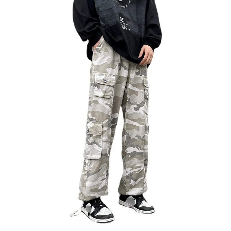 2023 new fashion side pocket camouflage baggy men cargo pants tactical clothing hip hop casual long trousers pantalones hombre multi-pocket cargos