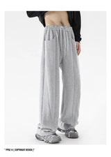 winter mens gray thickened straight leg sweatpants 2025 high street baggy drape pants korean fashion y2k casual trousers unique joggers style 157