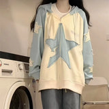 Spring Autumn Streetwear Star Graphic Zip Up Hoodie Women Vintage Y2K